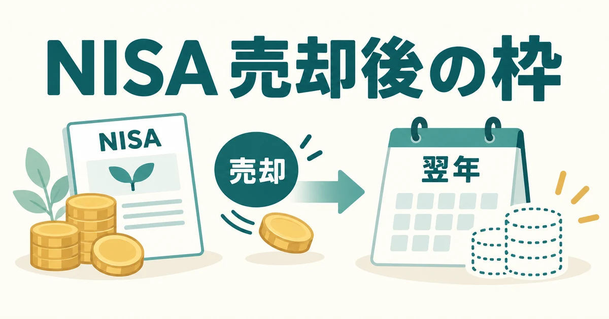 NISAの商品売却後に非課税保有限度額を翌年再利用する流れの図解