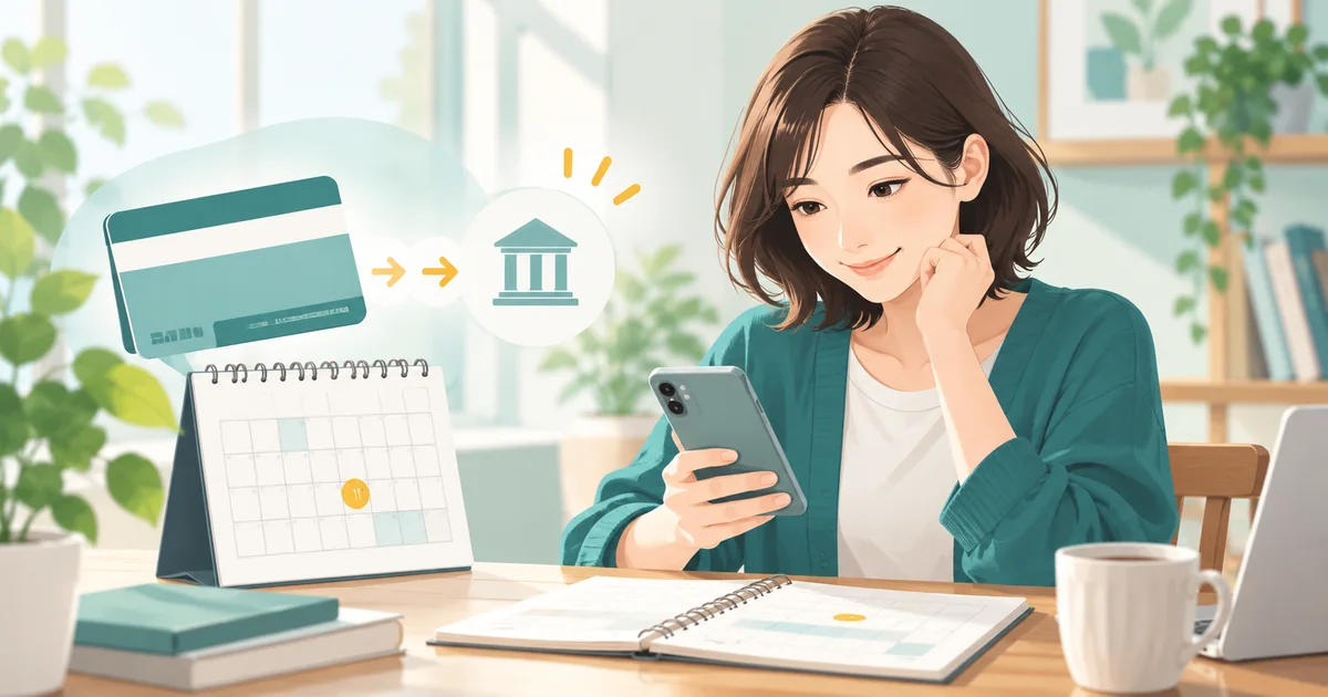 失業保険の初回認定日と振込予定を確認する人のイラスト